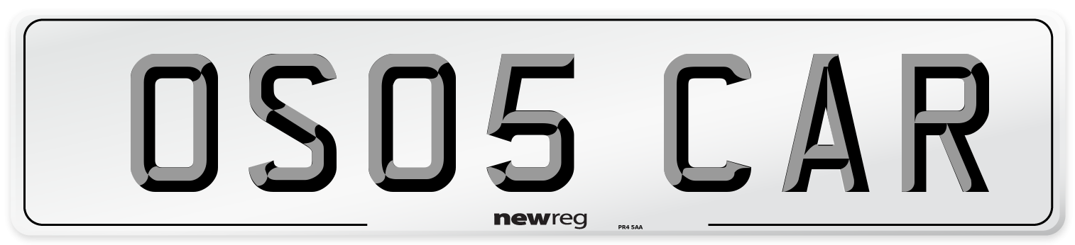 OS05 CAR Number Plate from New Reg